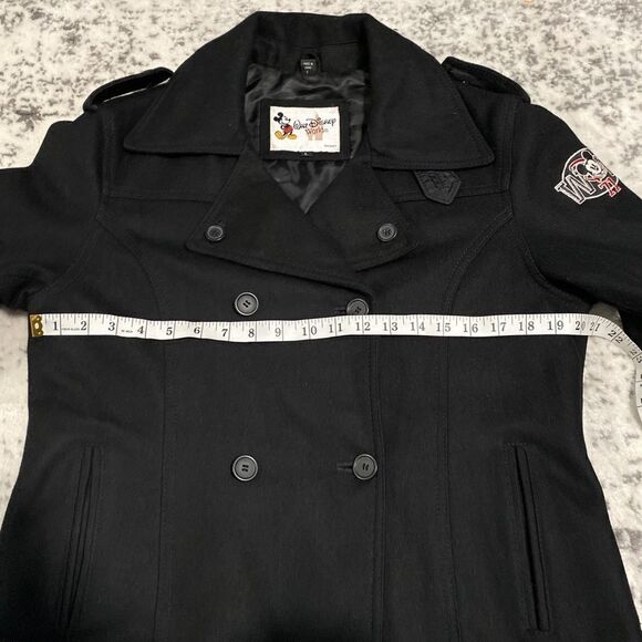 Mickey 71 Wool blend pea coat jacket size L EUC big embroidered logo on back - Picture 10 of 14